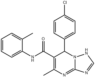 7-(4-chlorophenyl)-5-methyl-N-(2-methylphenyl)-4,7-dihydro[1,2,4]triazolo[1,5-a]pyrimidine-6-carboxamide 结构式