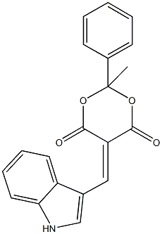 5-(1H-indol-3-ylmethylene)-2-methyl-2-phenyl-1,3-dioxane-4,6-dione 结构式