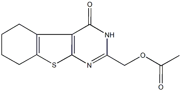 (4-oxo-3,4,5,6,7,8-hexahydro[1]benzothieno[2,3-d]pyrimidin-2-yl)methyl acetate 结构式