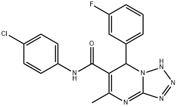 N-(4-chlorophenyl)-7-(3-fluorophenyl)-5-methyl-4,7-dihydrotetraazolo[1,5-a]pyrimidine-6-carboxamide 结构式