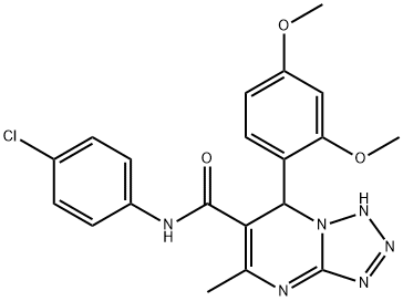 N-(4-chlorophenyl)-7-(2,4-dimethoxyphenyl)-5-methyl-4,7-dihydrotetraazolo[1,5-a]pyrimidine-6-carboxamide 结构式