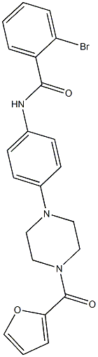 2-bromo-N-{4-[4-(2-furoyl)-1-piperazinyl]phenyl}benzamide 结构式