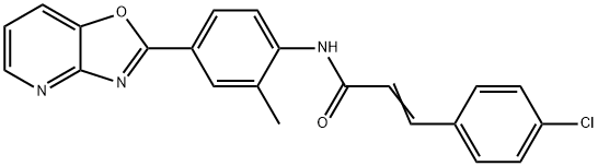 3-(4-chlorophenyl)-N-(2-methyl-4-[1,3]oxazolo[4,5-b]pyridin-2-ylphenyl)acrylamide 结构式
