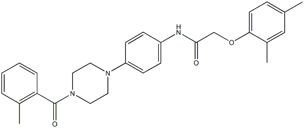 2-(2,4-dimethylphenoxy)-N-{4-[4-(2-methylbenzoyl)-1-piperazinyl]phenyl}acetamide 结构式