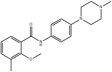 2-methoxy-3-methyl-N-[4-(4-methyl-1-piperazinyl)phenyl]benzamide 结构式