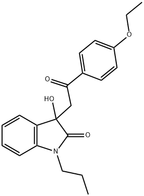 3-[2-(4-ethoxyphenyl)-2-oxoethyl]-3-hydroxy-1-propyl-1,3-dihydro-2H-indol-2-one 结构式