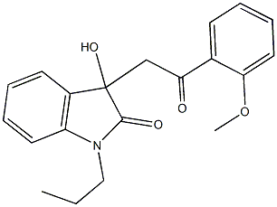 3-hydroxy-3-[2-(2-methoxyphenyl)-2-oxoethyl]-1-propyl-1,3-dihydro-2H-indol-2-one 结构式