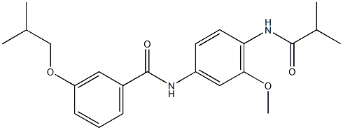 3-isobutoxy-N-[4-(isobutyrylamino)-3-methoxyphenyl]benzamide 结构式