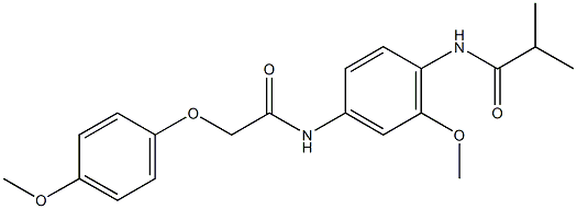 N-(2-methoxy-4-{[(4-methoxyphenoxy)acetyl]amino}phenyl)-2-methylpropanamide 结构式