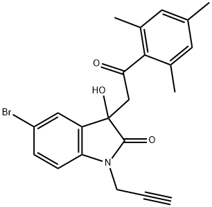5-bromo-3-hydroxy-3-(2-mesityl-2-oxoethyl)-1-(2-propynyl)-1,3-dihydro-2H-indol-2-one 结构式