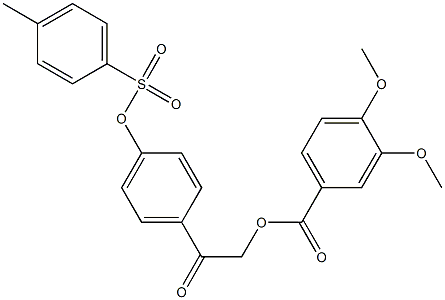 2-(4-{[(4-methylphenyl)sulfonyl]oxy}phenyl)-2-oxoethyl 3,4-dimethoxybenzoate 结构式