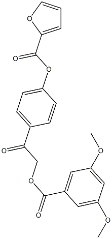 4-{2-[(3,5-dimethoxybenzoyl)oxy]acetyl}phenyl 2-furoate 结构式