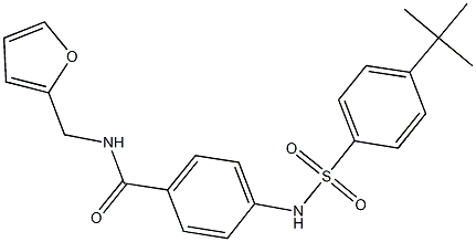 4-{[(4-tert-butylphenyl)sulfonyl]amino}-N-(2-furylmethyl)benzamide 结构式