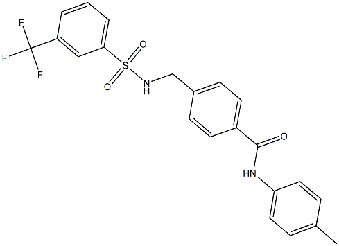 N-(4-methylphenyl)-4-[({[3-(trifluoromethyl)phenyl]sulfonyl}amino)methyl]benzamide 结构式
