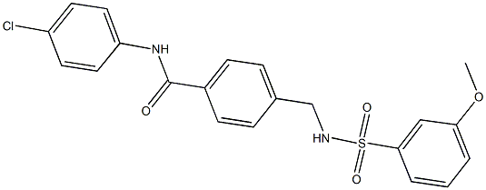 N-(4-chlorophenyl)-4-({[(3-methoxyphenyl)sulfonyl]amino}methyl)benzamide 结构式
