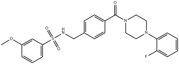 N-(4-{[4-(2-fluorophenyl)-1-piperazinyl]carbonyl}benzyl)-3-methoxybenzenesulfonamide 结构式