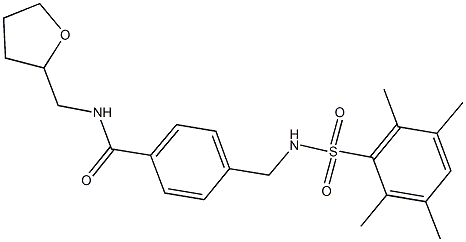 N-(tetrahydro-2-furanylmethyl)-4-({[(2,3,5,6-tetramethylphenyl)sulfonyl]amino}methyl)benzamide 结构式