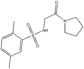 2,5-dimethyl-N-[2-oxo-2-(1-pyrrolidinyl)ethyl]benzenesulfonamide 结构式