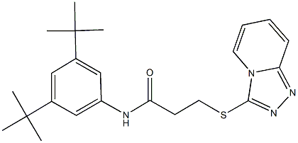 N-(3,5-ditert-butylphenyl)-3-([1,2,4]triazolo[4,3-a]pyridin-3-ylsulfanyl)propanamide 结构式