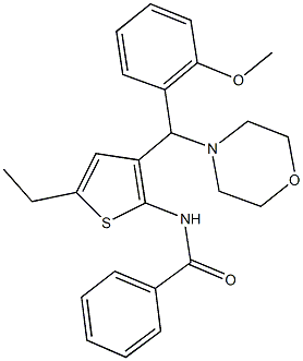 N-{5-ethyl-3-[(2-methoxyphenyl)(4-morpholinyl)methyl]-2-thienyl}benzamide 结构式