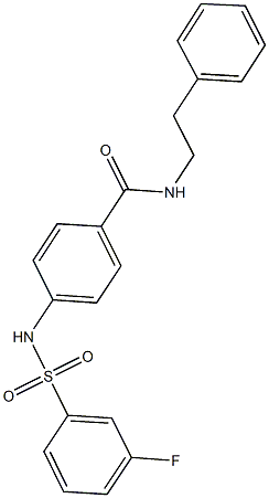 4-{[(3-fluorophenyl)sulfonyl]amino}-N-(2-phenylethyl)benzamide 结构式