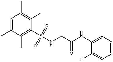 N-(2-fluorophenyl)-2-{[(2,3,5,6-tetramethylphenyl)sulfonyl]amino}acetamide 结构式