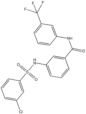 3-{[(3-chlorophenyl)sulfonyl]amino}-N-[3-(trifluoromethyl)phenyl]benzamide 结构式