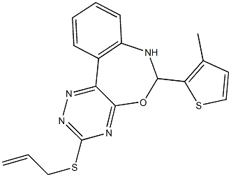 allyl6-(3-methyl-2-thienyl)-6,7-dihydro[1,2,4]triazino[5,6-d][3,1]benzoxazepin-3-ylsulfide 结构式