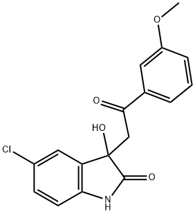 5-chloro-3-hydroxy-3-[2-(3-methoxyphenyl)-2-oxoethyl]-1,3-dihydro-2H-indol-2-one 结构式