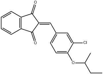 2-(4-sec-butoxy-3-chlorobenzylidene)-1H-indene-1,3(2H)-dione 结构式