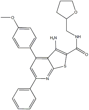 3-amino-4-(4-methoxyphenyl)-6-phenyl-N-(tetrahydro-2-furanylmethyl)thieno[2,3-b]pyridine-2-carboxamide 结构式