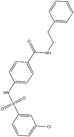 4-{[(3-chlorophenyl)sulfonyl]amino}-N-(2-phenylethyl)benzamide 结构式