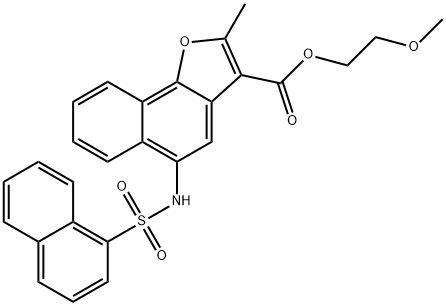 2-methoxyethyl 2-methyl-5-[(1-naphthylsulfonyl)amino]naphtho[1,2-b]furan-3-carboxylate 结构式