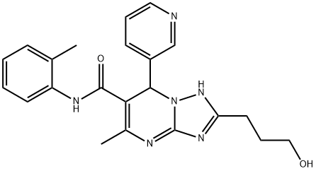2-(3-hydroxypropyl)-5-methyl-N-(2-methylphenyl)-7-(3-pyridinyl)-4,7-dihydro[1,2,4]triazolo[1,5-a]pyrimidine-6-carboxamide 结构式