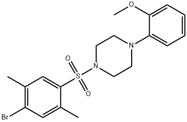 2-{4-[(4-bromo-2,5-dimethylphenyl)sulfonyl]-1-piperazinyl}phenyl methyl ether 结构式