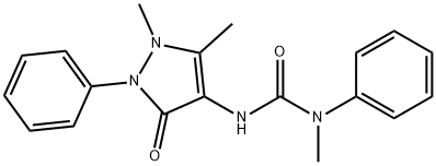 N'-(1,5-dimethyl-3-oxo-2-phenyl-2,3-dihydro-1H-pyrazol-4-yl)-N-methyl-N-phenylurea 结构式