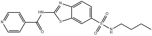 N-{6-[(butylamino)sulfonyl]-1,3-benzothiazol-2-yl}isonicotinamide 结构式