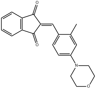 2-[2-methyl-4-(4-morpholinyl)benzylidene]-1H-indene-1,3(2H)-dione 结构式