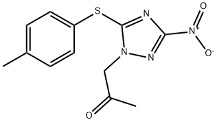 1-{3-nitro-5-[(4-methylphenyl)sulfanyl]-1H-1,2,4-triazol-1-yl}acetone 结构式