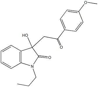 3-hydroxy-3-[2-(4-methoxyphenyl)-2-oxoethyl]-1-propyl-1,3-dihydro-2H-indol-2-one 结构式
