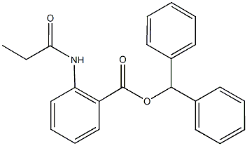 benzhydryl 2-(propionylamino)benzoate 结构式