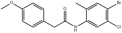 N-(4-bromo-5-chloro-2-methylphenyl)-2-(4-methoxyphenyl)acetamide 结构式