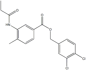 3,4-dichlorobenzyl 4-methyl-3-(propionylamino)benzoate 结构式