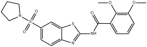 2,3-dimethoxy-N-[6-(1-pyrrolidinylsulfonyl)-1,3-benzothiazol-2-yl]benzamide 结构式