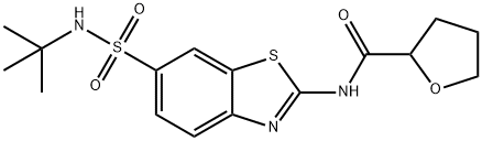 N-{6-[(tert-butylamino)sulfonyl]-1,3-benzothiazol-2-yl}tetrahydro-2-furancarboxamide 结构式