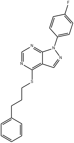 1-(4-fluorophenyl)-1H-pyrazolo[3,4-d]pyrimidin-4-yl 3-phenylpropyl sulfide 结构式