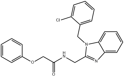 N-{[1-(2-chlorobenzyl)-1H-benzimidazol-2-yl]methyl}-2-phenoxyacetamide 结构式