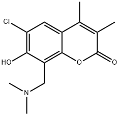 6-chloro-8-[(dimethylamino)methyl]-7-hydroxy-3,4-dimethyl-2H-chromen-2-one 结构式