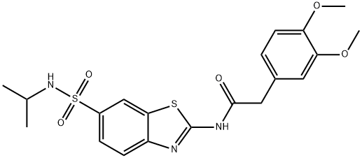 2-(3,4-dimethoxyphenyl)-N-{6-[(isopropylamino)sulfonyl]-1,3-benzothiazol-2-yl}acetamide 结构式