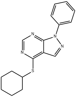 cyclohexyl 1-phenyl-1H-pyrazolo[3,4-d]pyrimidin-4-yl sulfide 结构式